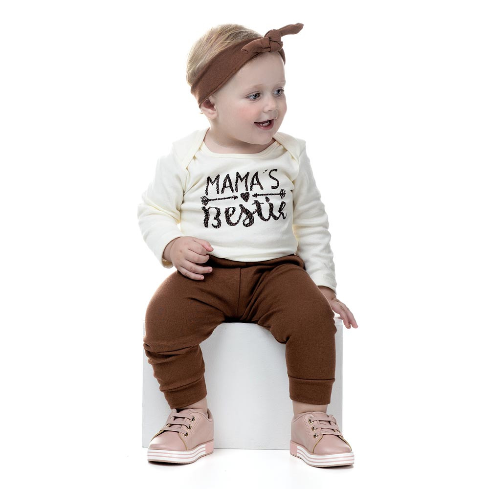 Conjunto para Bebê Mama's Bestie com Bordado até 12 Meses