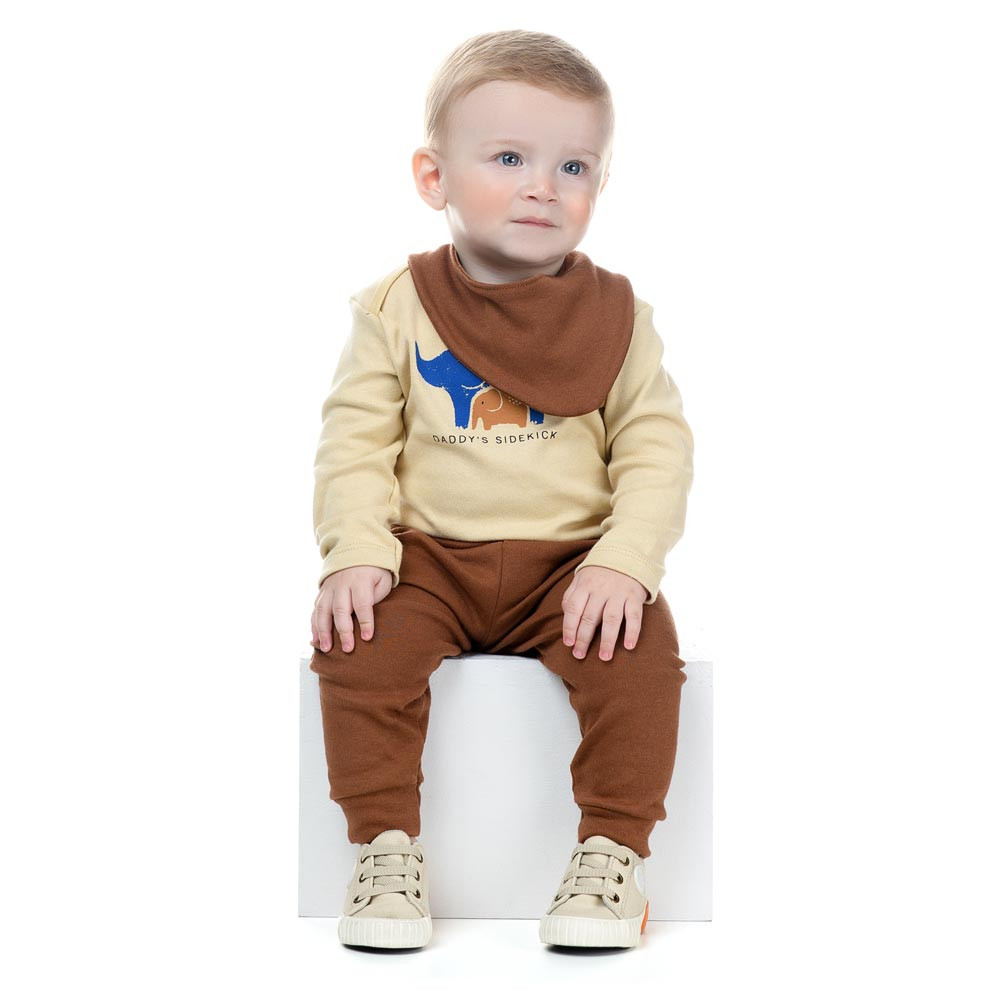 Conjunto de Bebê com Bordado Elefantinho - Ajudante do Papai