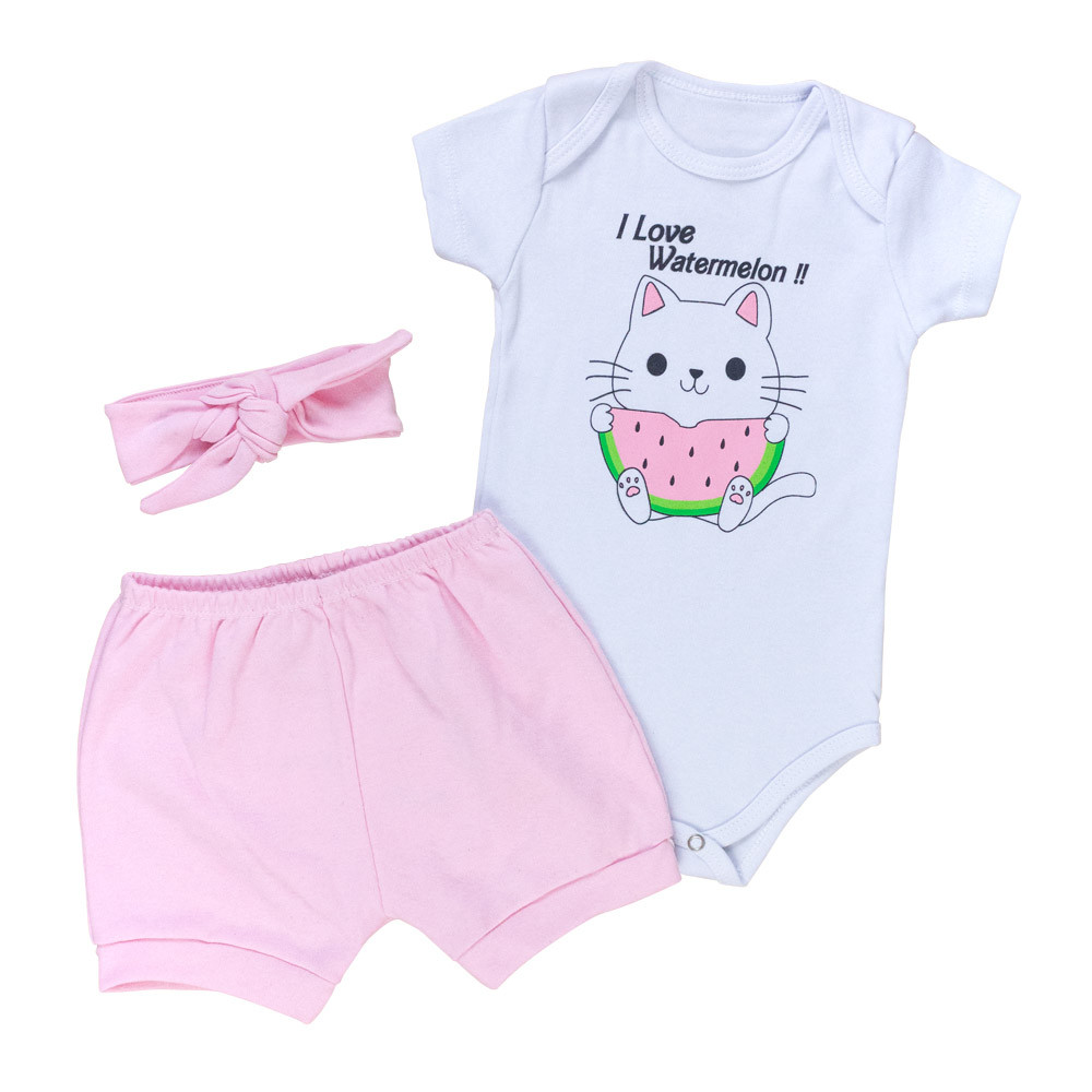 Look de Verão Menina Trio Frutinhas Cat - 0 a 12 meses