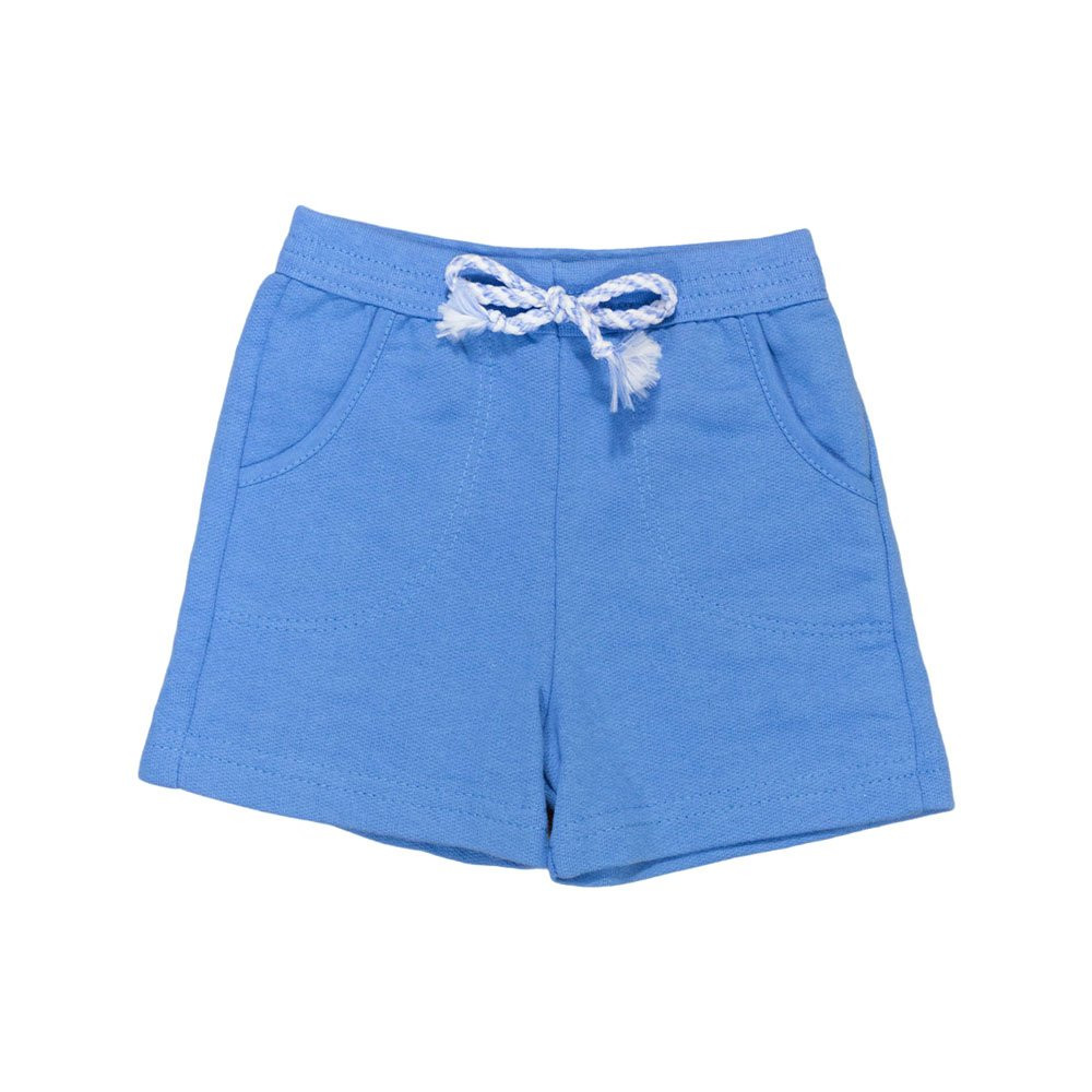 BERMUDA PARA BEBÊ MOLETINHO COM BOLSINHO AZUL