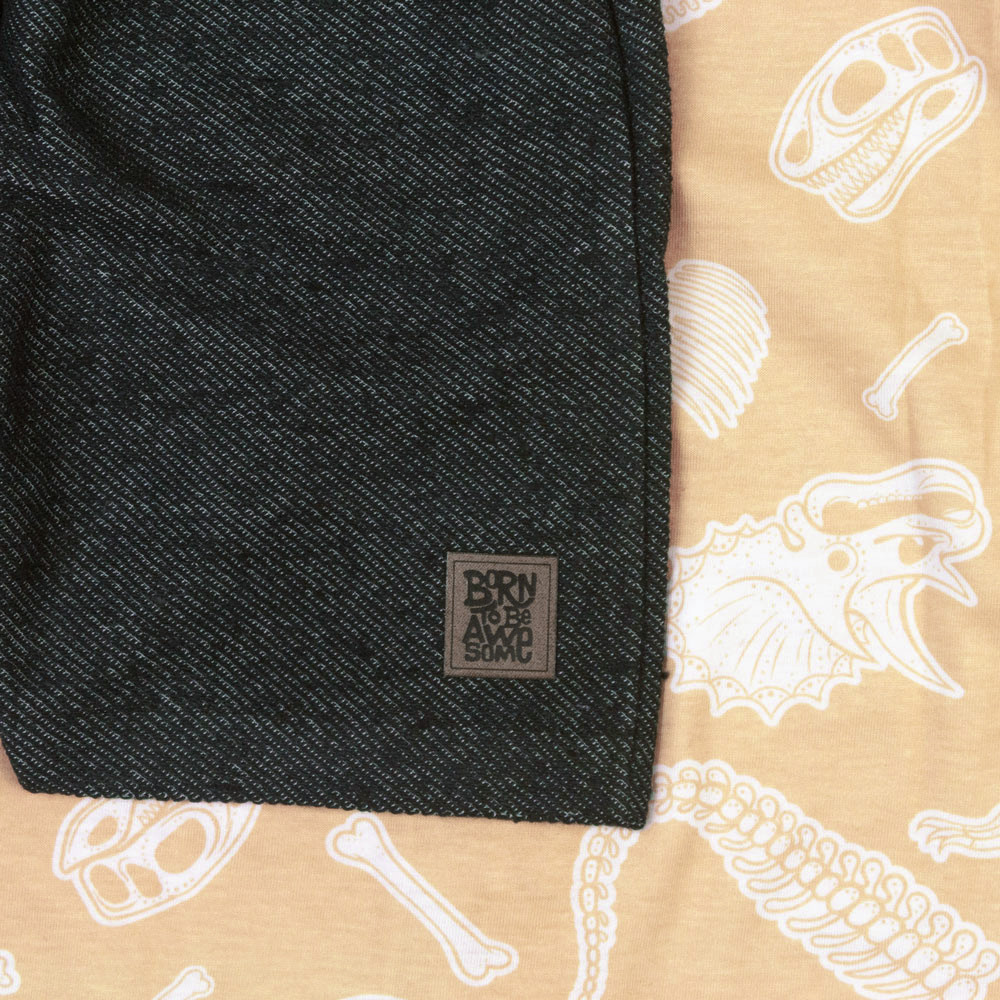 Conjunto Bebê Menino Polo Estampada E Shorts Bege Até 12 Meses