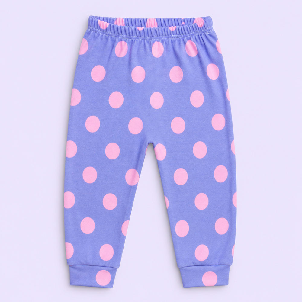 Calça Infantil Tecido Macelin Estampado Bolinhas Rosa De 12 A 24 Meses