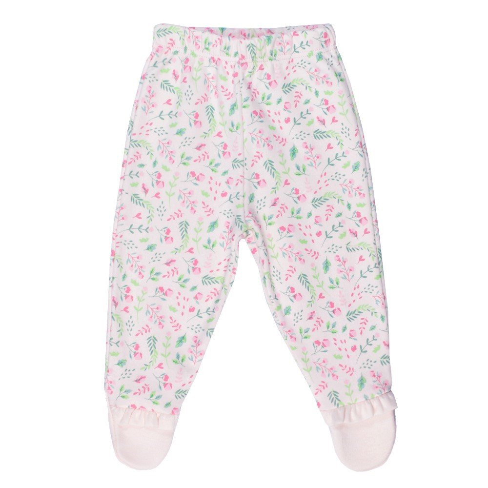 KIT MINI ENXOVAL 6 PEÇAS EM SUEDINE PARA BEBÊ ESTAMPADINHO FLORES