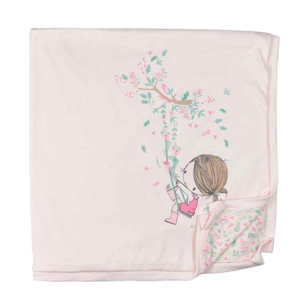 KIT MINI ENXOVAL 6 PEÇAS EM SUEDINE PARA BEBÊ ESTAMPADINHO FLORES