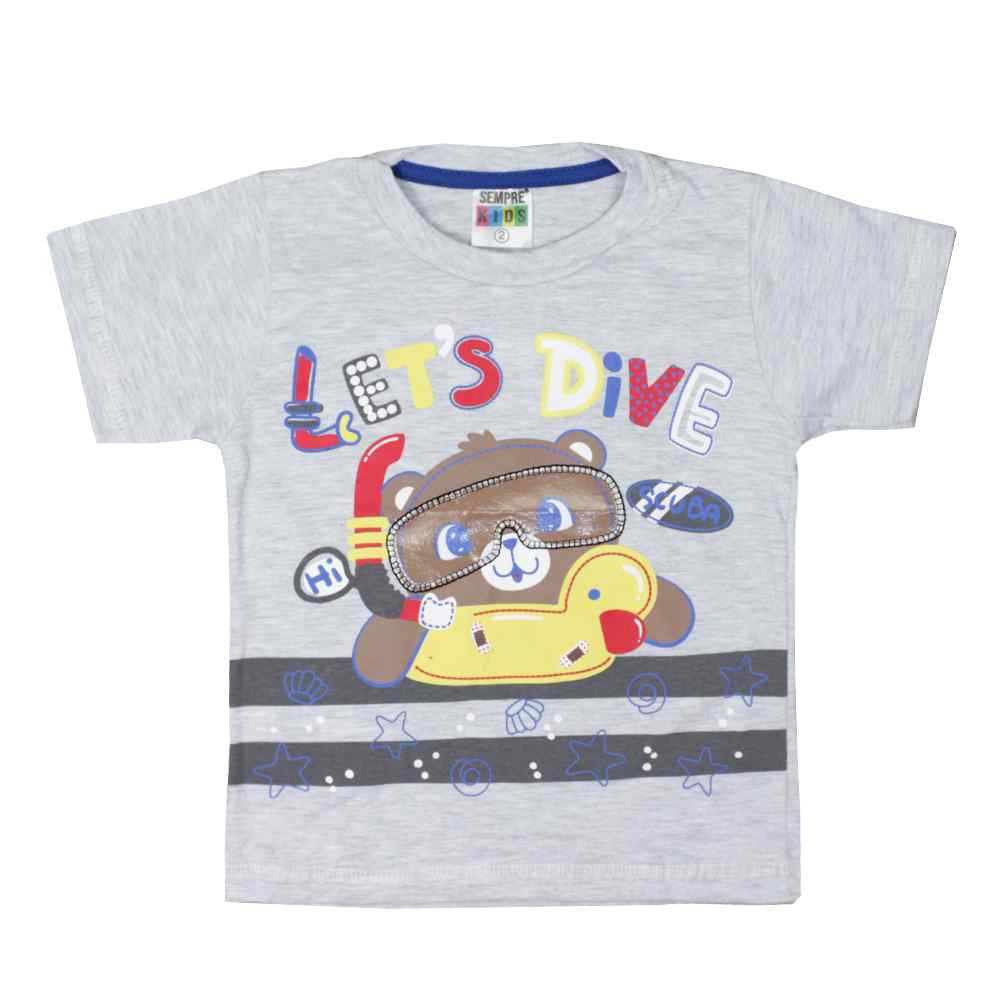 CONJUNTO INFANTIL MASCULINO COM ESTAMPA DE URSINHO MESCLA.
