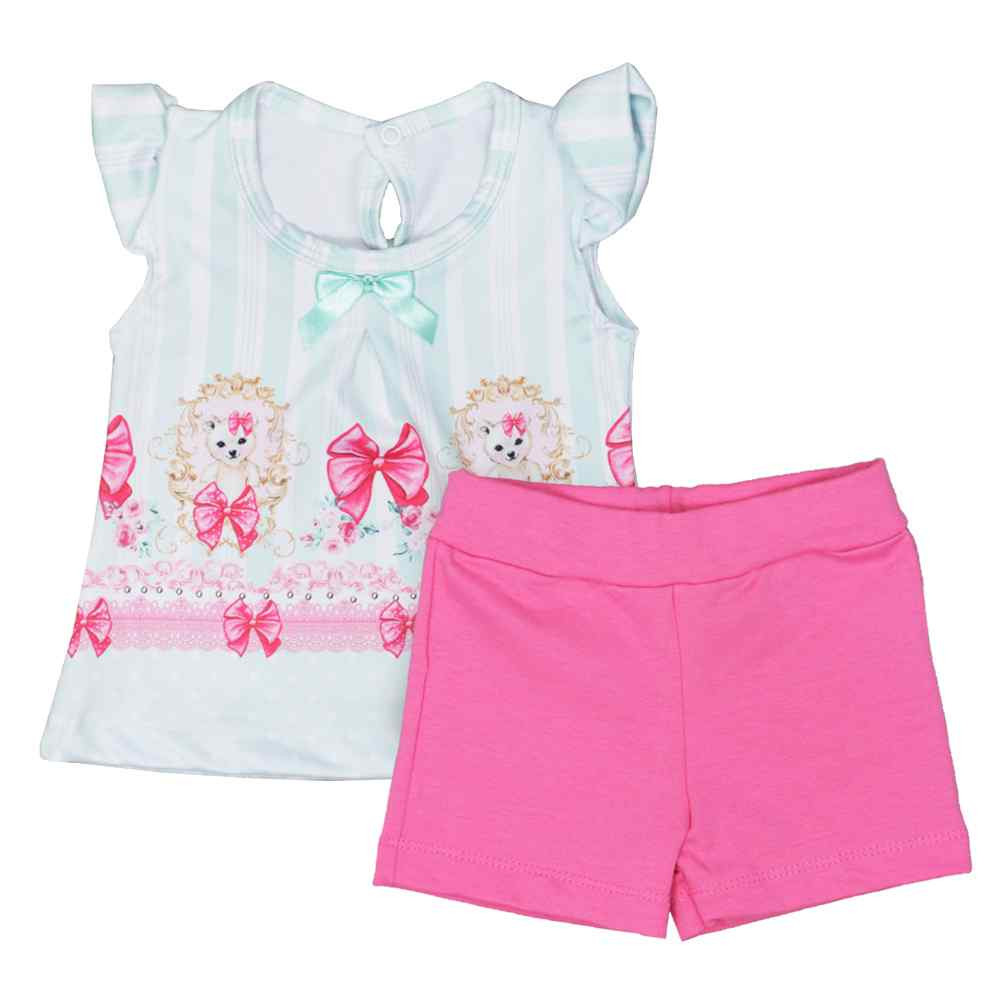 CONJUNTO CURTO PARA BEBÊ LACINHO RANDA MUNDU VERDE