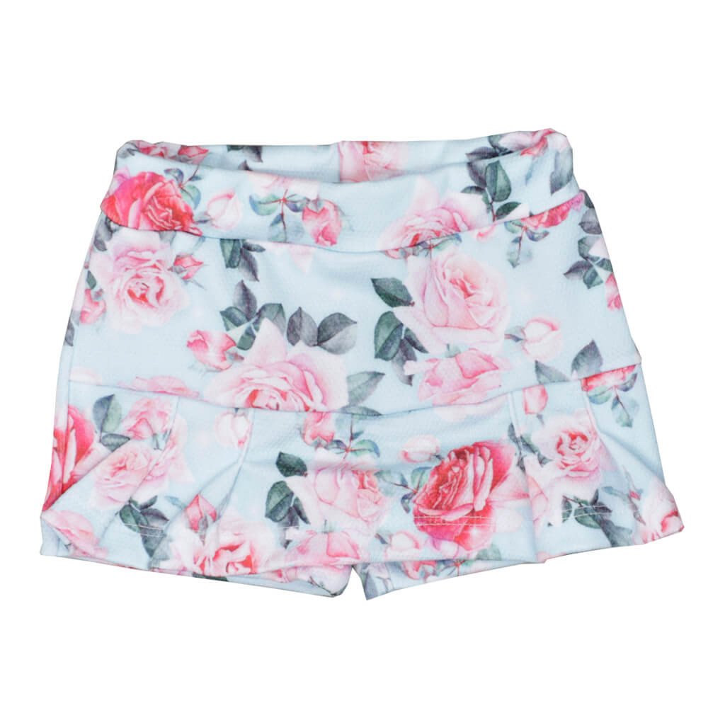 CONJUNTO CURTO PARA BEBÊ SHORTS SAIA RANDA MUNDU ROSA