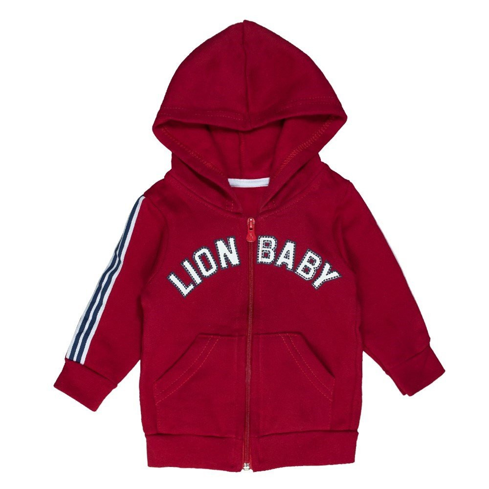 CONJUNTO LONGO EM MOLETINHO JAQUETA E CALÇA ESTAMPADINHO LEÃO VERMELHO
