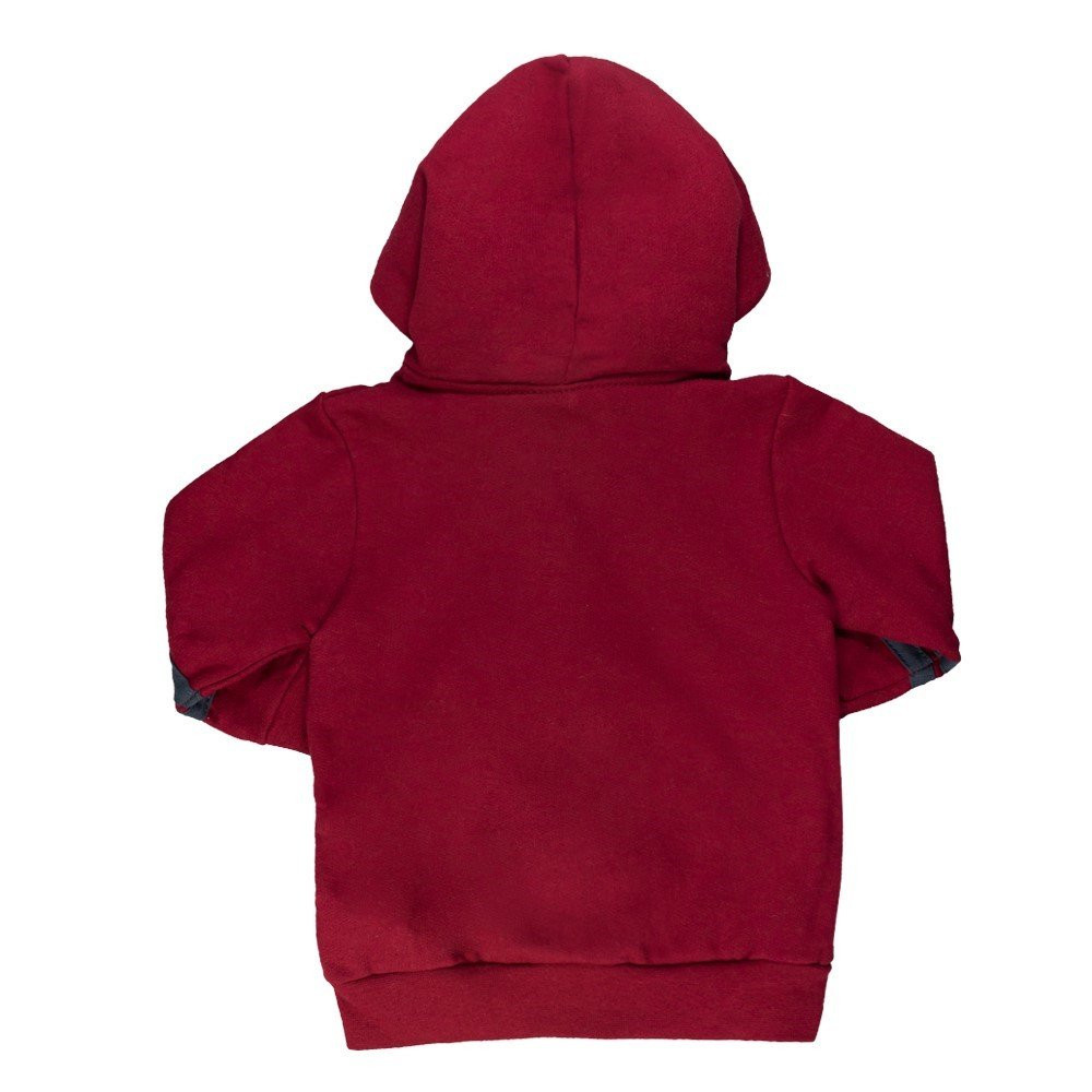 CONJUNTO LONGO EM MOLETINHO JAQUETA CAPUZ PELÚCIA E CALÇA ESTAMPA BABY BOYS VERMELHO