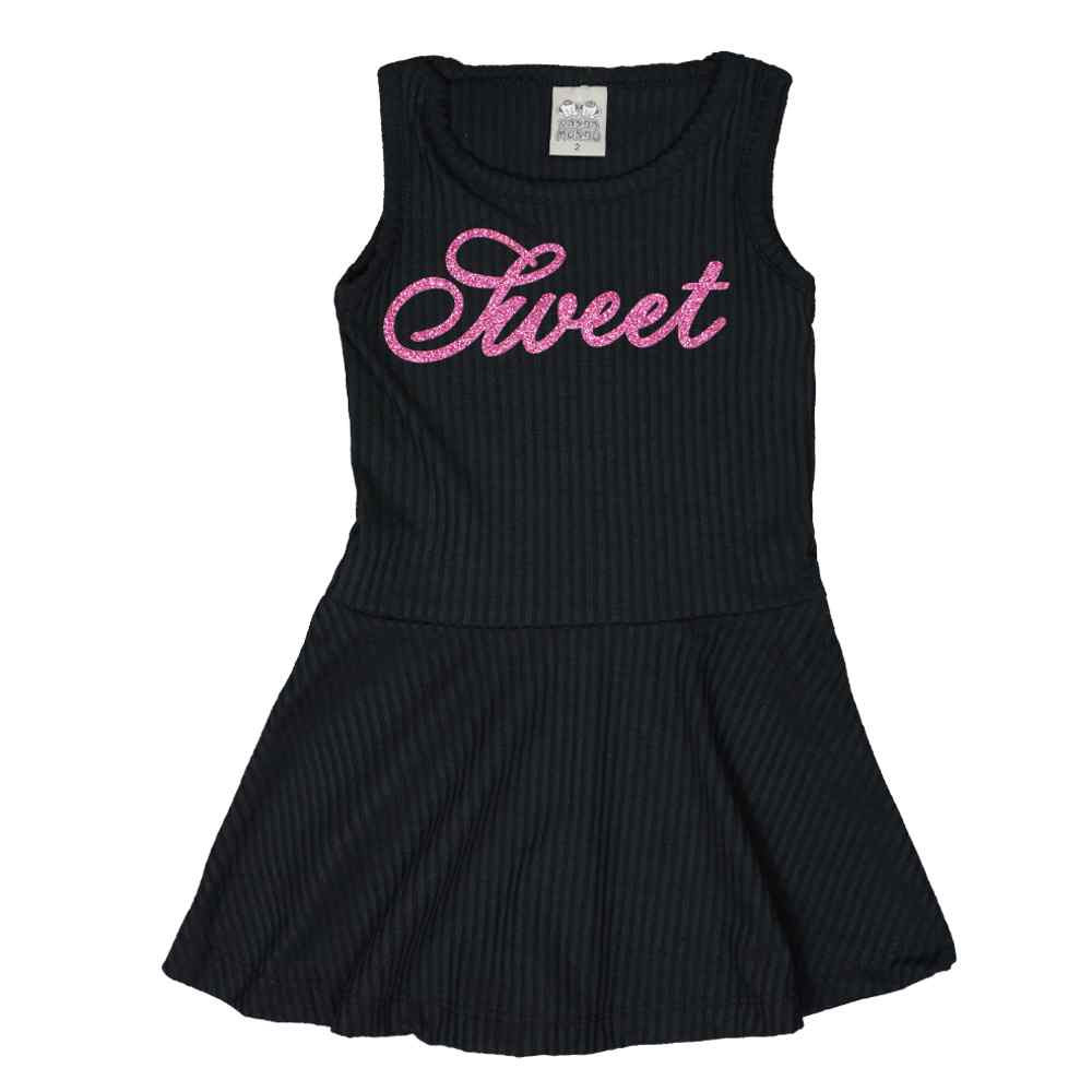 VESTIDO INFANTIL SWEET RANDA MUNDU PRETO