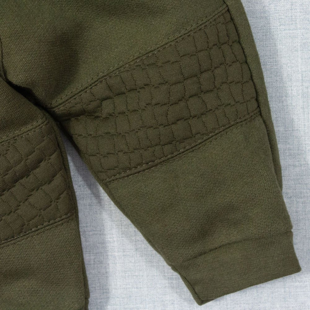 CALÇA PARA BEBÊ MOLETOM MATELASSE COM BOLSO VERDE ESCURO