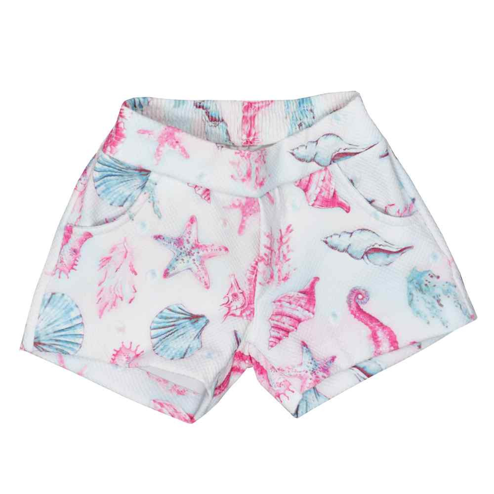CONJUNTO CURTO BLUSA E SHORT ESTAMPADINHO INFANTIL ROSA