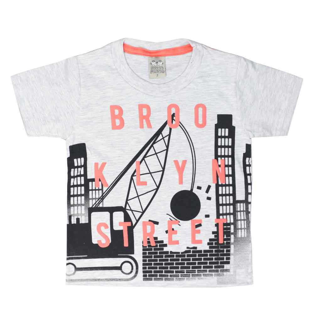 CONJUNTO CURTO CAMISETA E BERMUDA INFANTIL STREET MESCLA
