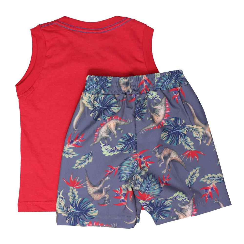 CONJUNTO CURTO REGATA E BERMUDA INFANTIL SUMMER VERMELHO