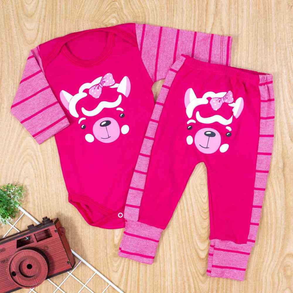 CONJUNTO PARA BEBÊ LONGO COM ESTAMPA SORTIDA PINK