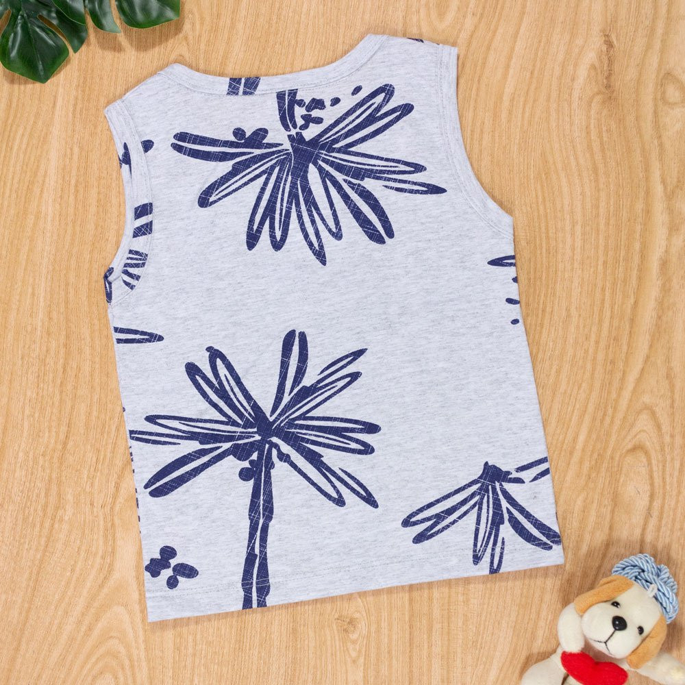 BLUSA REGATA INFANTIL EM MALHA ESTAMPADA FRIENDS BRANCO