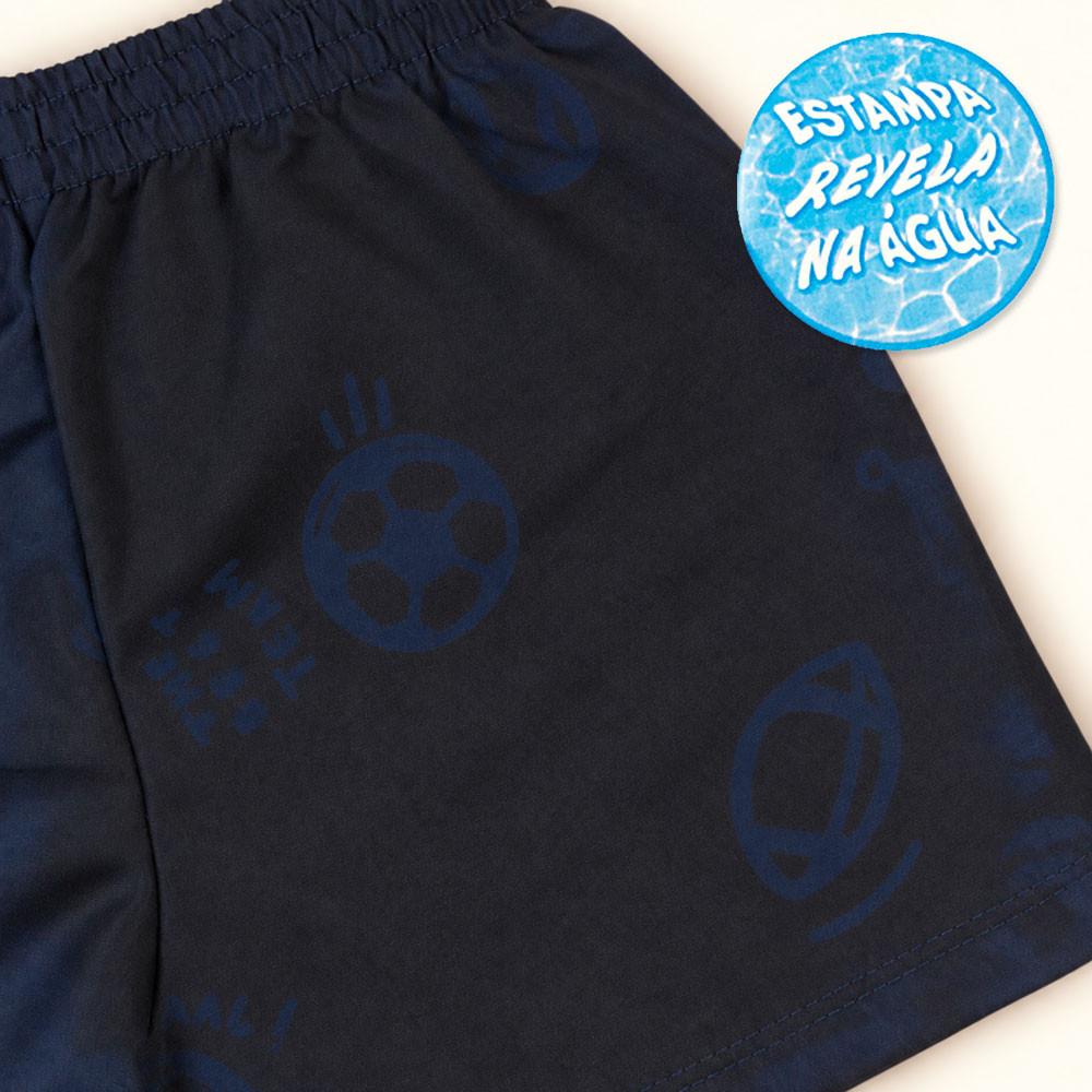 Conjunto de Praia Infantil Até 3 anos Camiseta UV 50+ e Shorts Mágico Vermelho