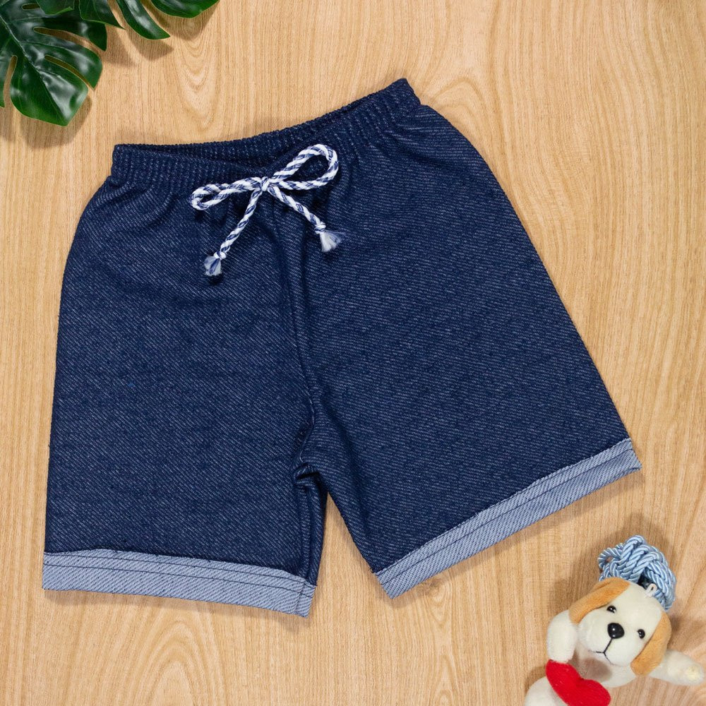 SHORTS INFANTIL 1 AO 3 SUSTENTÁVEL COM CORDÃO MARINHO