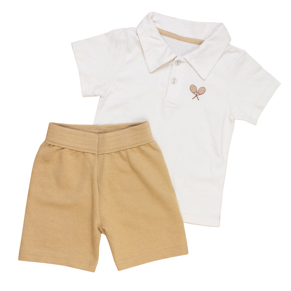Conjunto Infantil Polo Bege Passeio - Elegância e Conforto