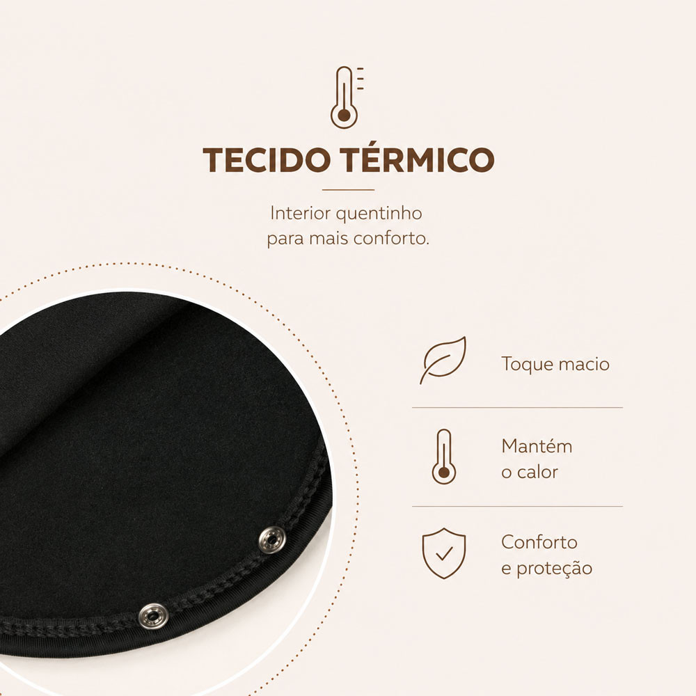 Body Infantil Manga Longa Térmico Gola Americana Retém Calor Preto 12 a 24 Meses