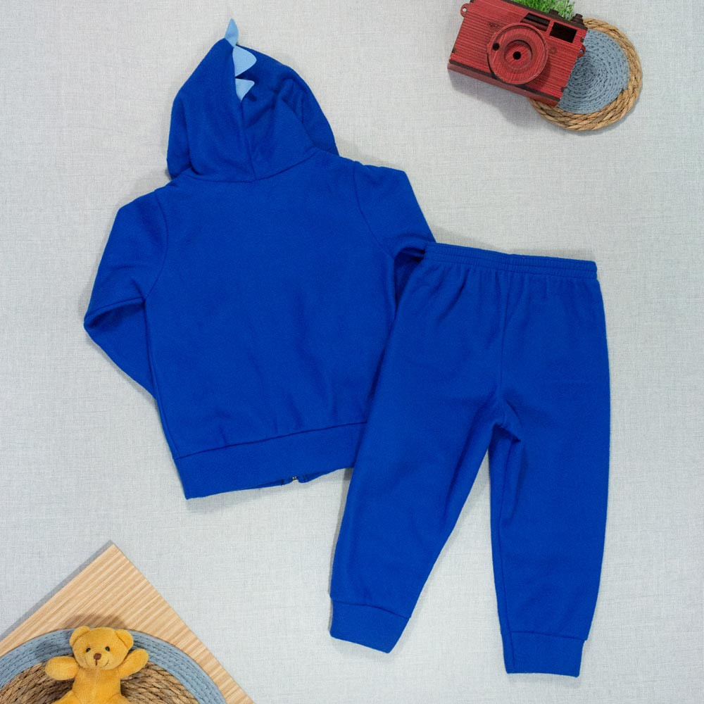 Conjunto Infantil Soft Azul Blusa Capuz Interativo e Aplique