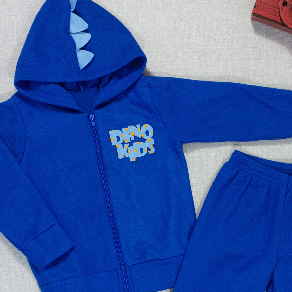 Conjunto Infantil Soft Azul Blusa Capuz Interativo e Aplique