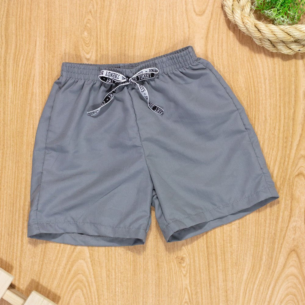 SHORTS INFANTIL 4 AO 8 TACTEL ACQUA PRINT CINZA