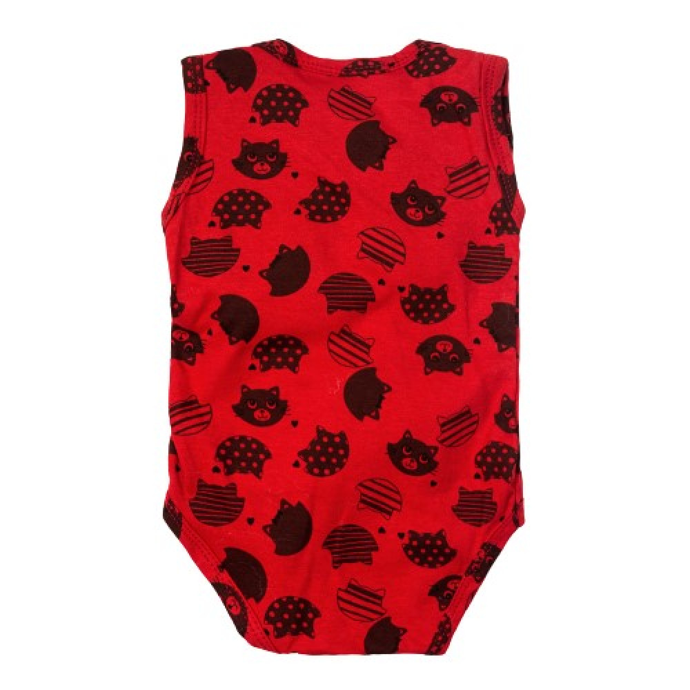 BODY PARA BEBÊ REGATA MALHA ESTAMPADINHA VERMELHO