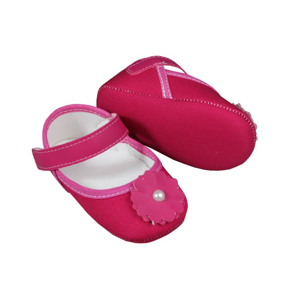 SAPATILHA PARA BEBÊ EM TECIDO PINK COM VELCRO