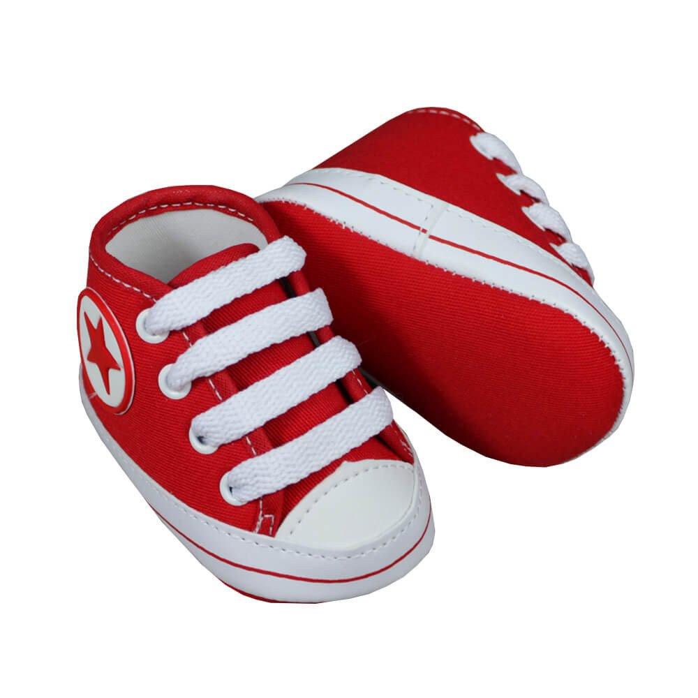 TÊNIS CANO ALTO PARA BEBÊ VERMELHO STAR