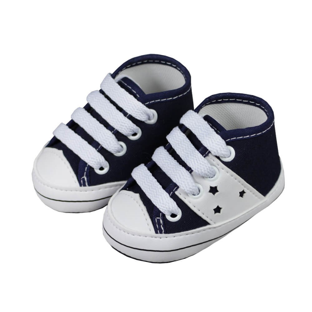 TÊNIS CANO ALTO PARA BEBÊ AZUL MARINHO ESTRELINHA