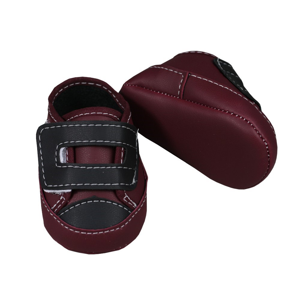 TÊNIS PARA BEBÊ BÁSICO COM VELCRO MARSALA