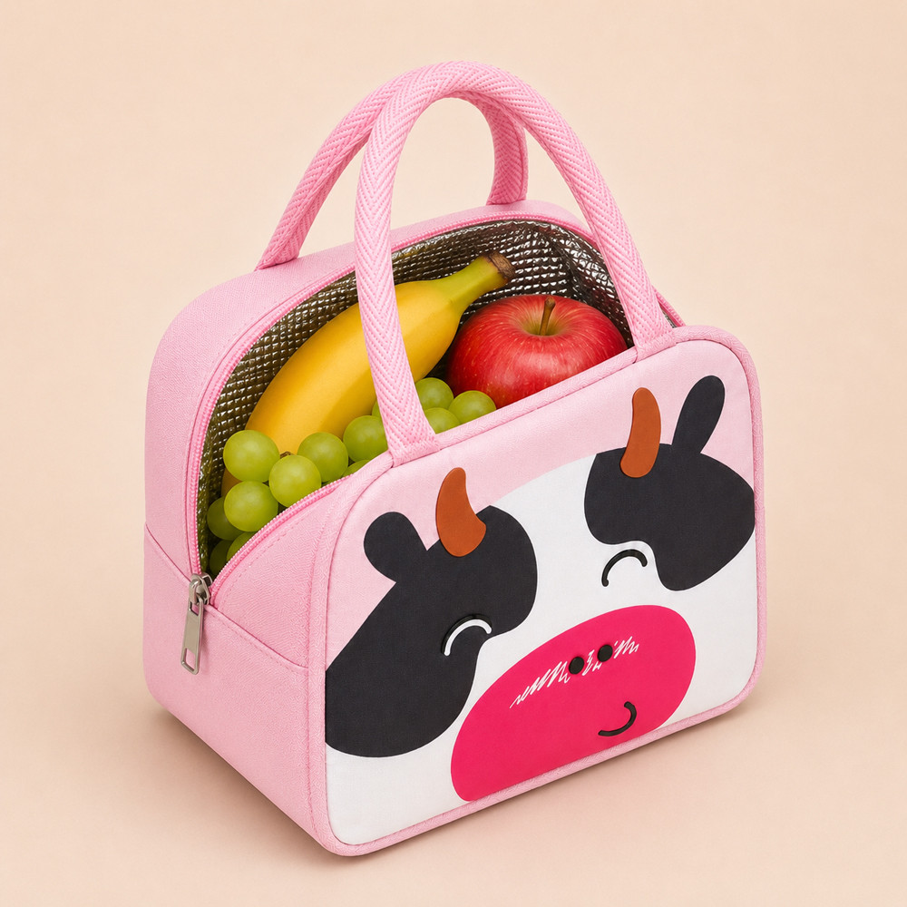 Kit Lanche E Higiene Infantil Bolsa Térmica e Kit Viagem 3 Peças Para Escolinha Menina