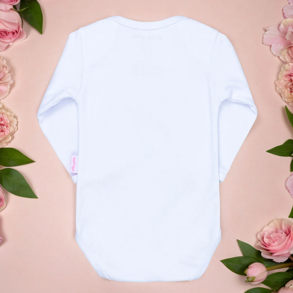 Body para Bebê Manga Longa Estampado em Suedine Básico Gatinha