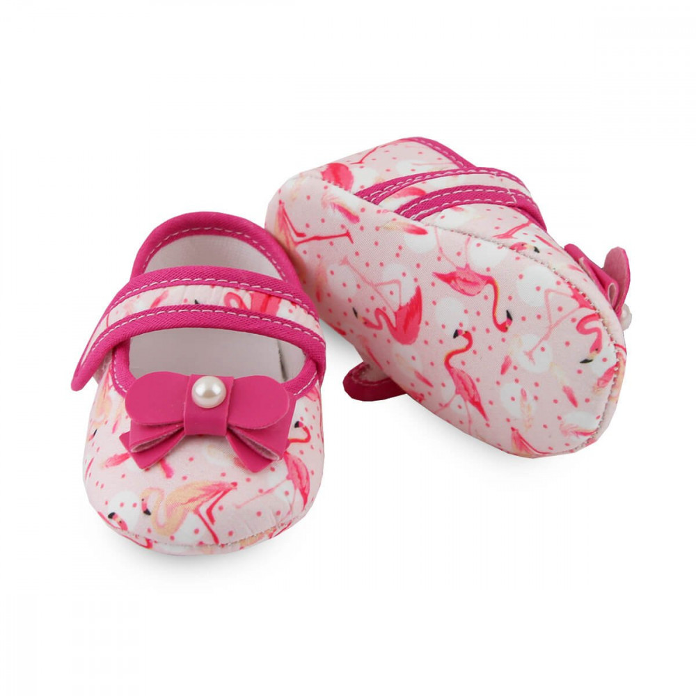 SAPATINHO DE BEBÊ FLAMINGOS COM PEDRARIAS SOFFETE