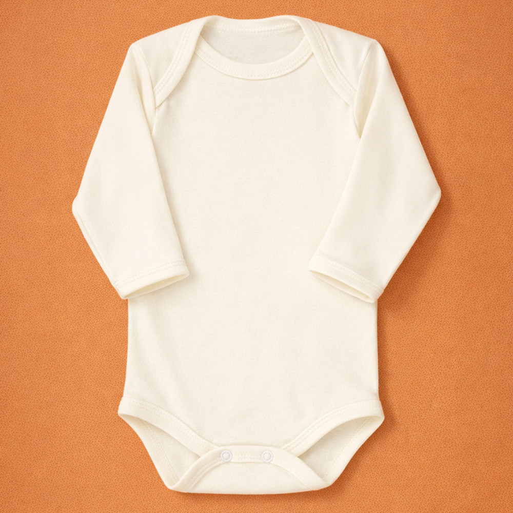 Conjunto Básico em Suedine Body Manga Longa e Calça com Pé Reversível Creme