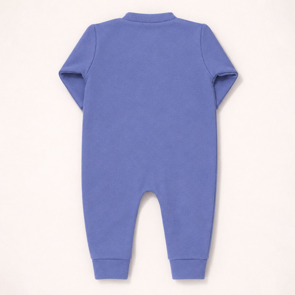 Macacão Para Bebê em Suedine com Zíper Conforto e Estilo Azul Nimbus