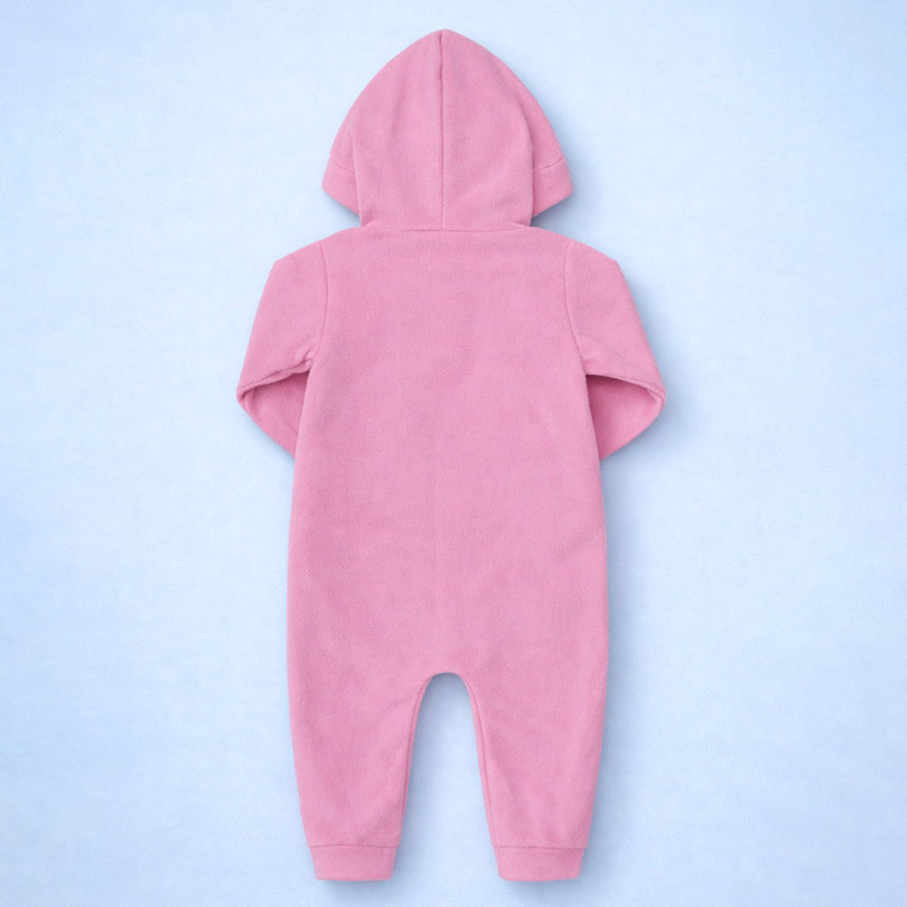 Macacão Bebê Menina em Soft Quentinho com Zíper Fácil Rosa