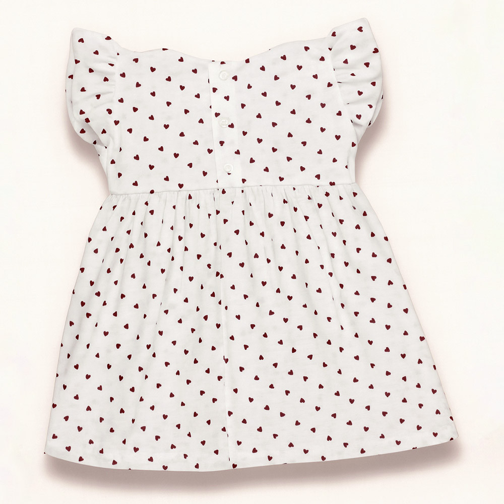 Vestido de Calor Estampado Creme Para Bebês Até 12 meses