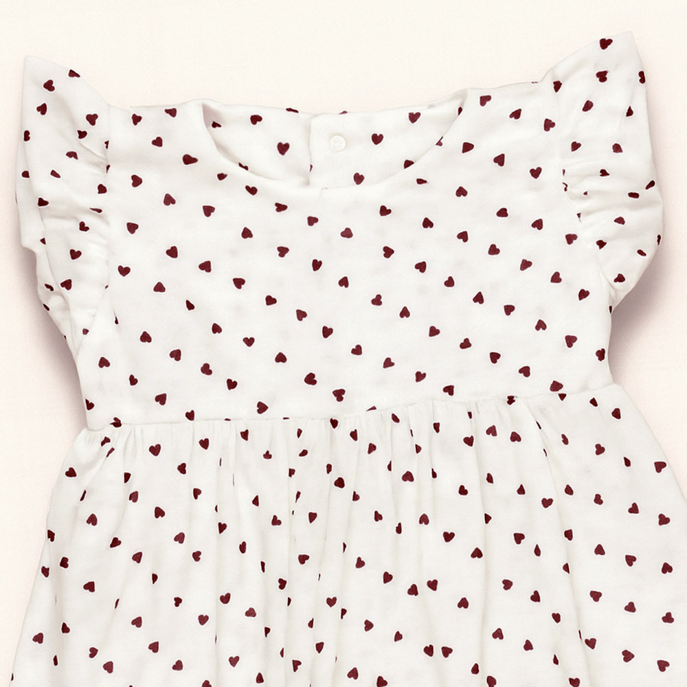Vestido de Calor Estampado Creme Para Bebês Até 12 meses