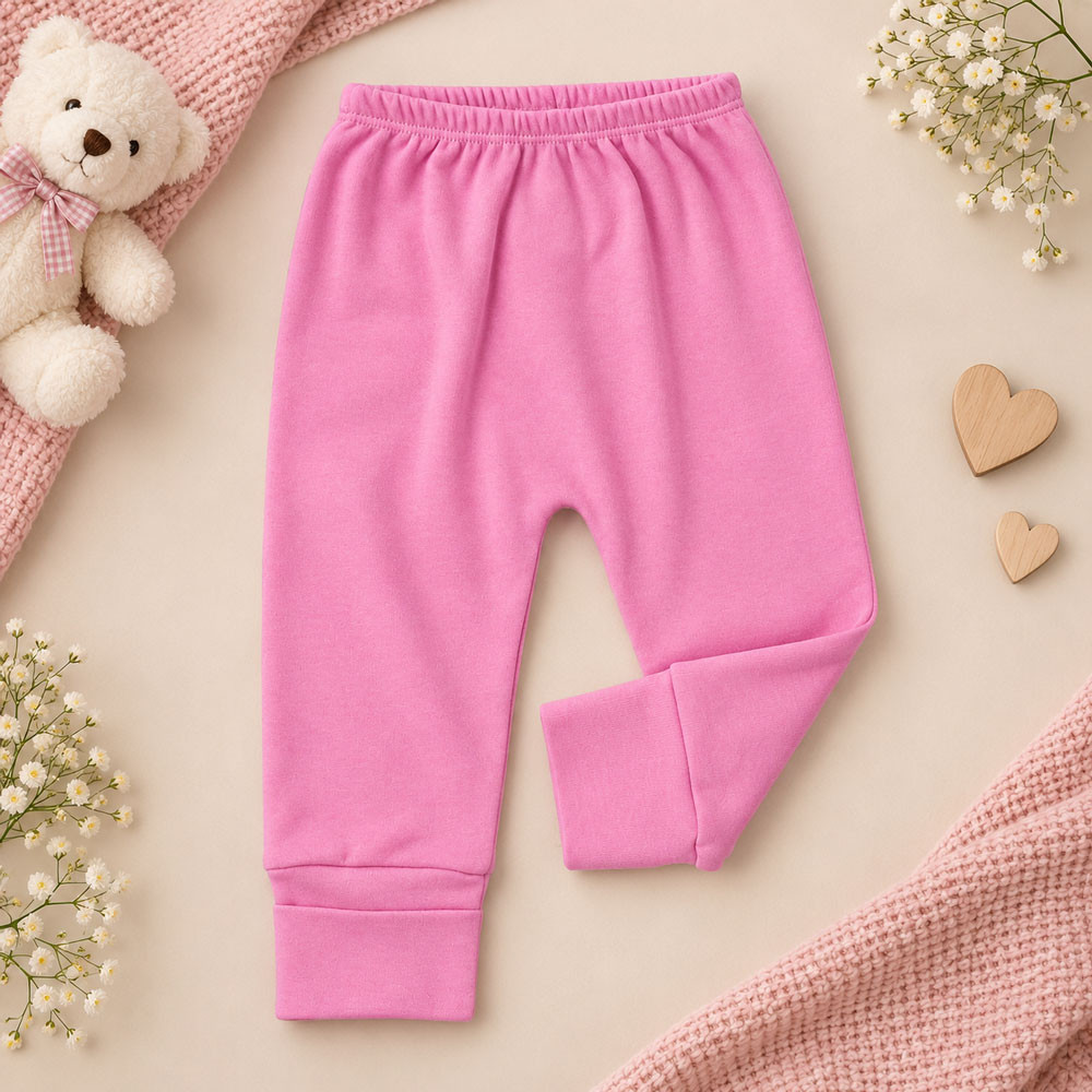 Kit 3 Calças Bebê Com Pé Reversível Suedine Algodão e Macelin Estampada Elefante