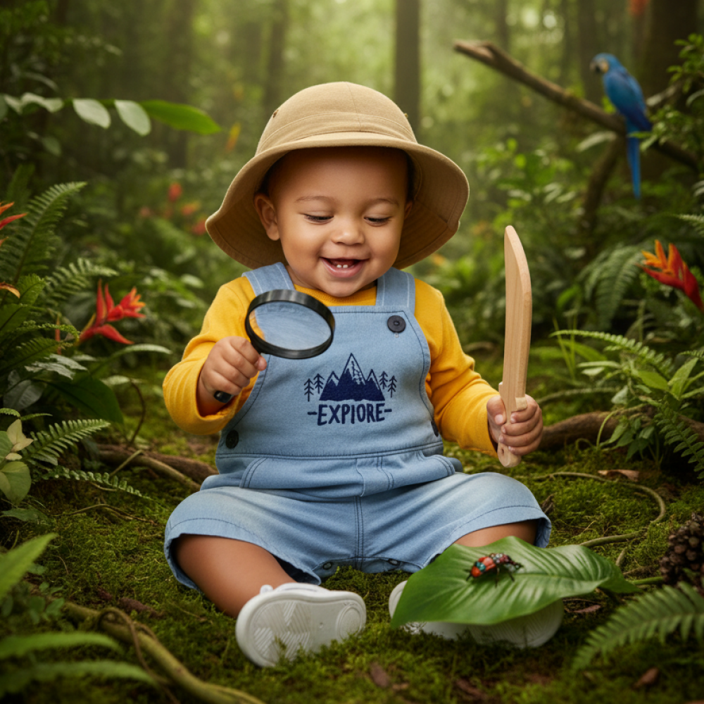 Jardineira Curta Jeans para Bebê - Conforto e Estilo Casual - Lavagem Clara ou Escura