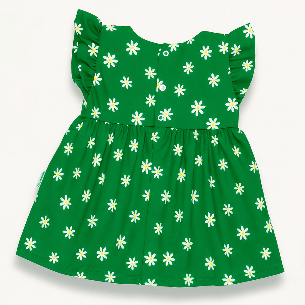 Vestido de Calor Estampado Margaridas Para Bebês Até 12 meses