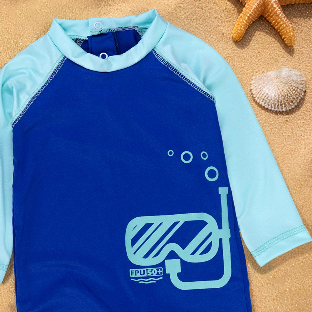 Macacão Para Praia com Proteção UV50+ Royal-Verde Água Para Bebê