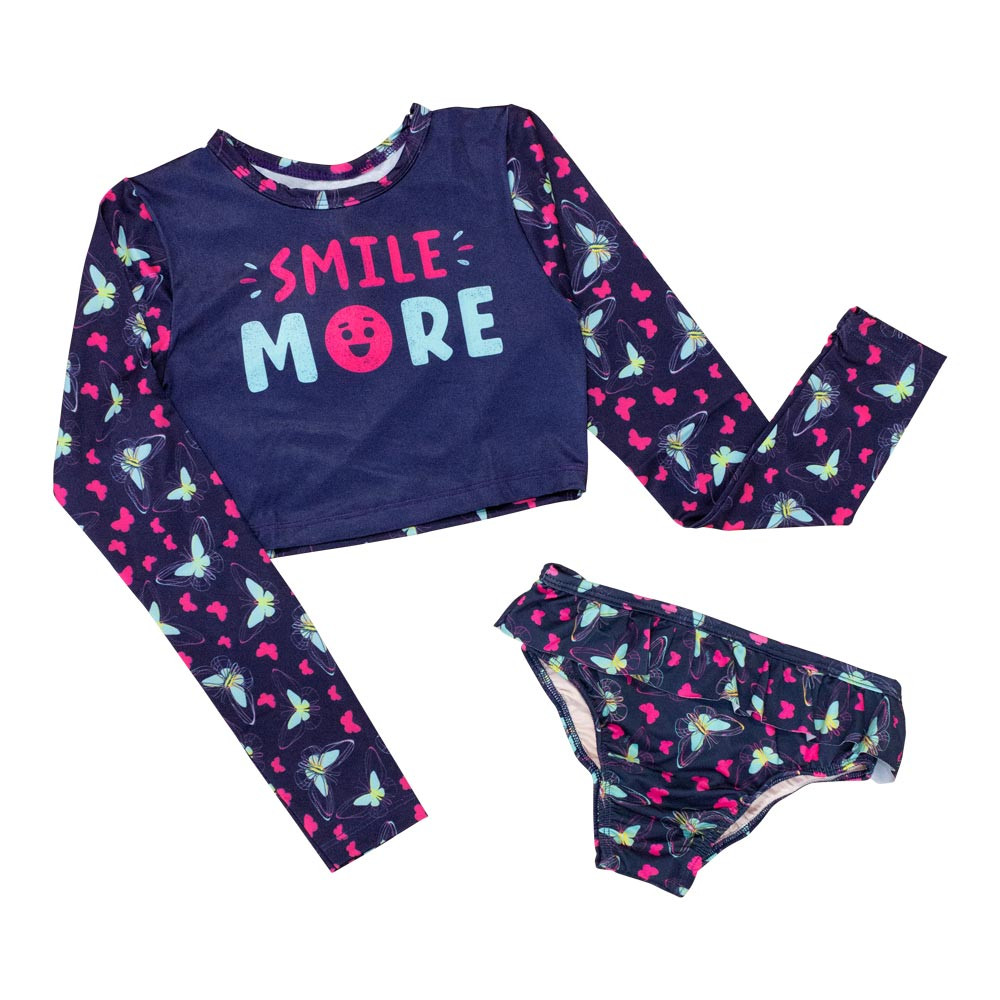 Moda Praia Infantil com Proteção UV50+ Biquini Croped