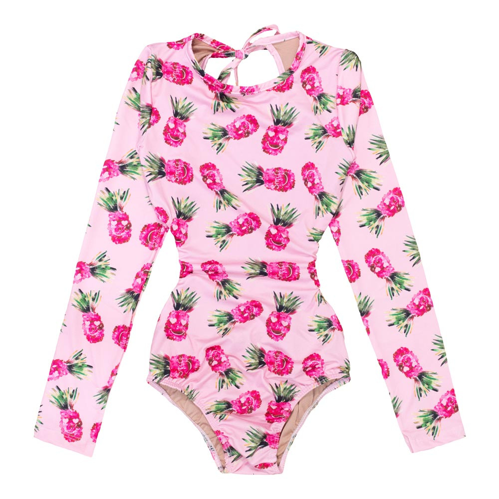 Maiô Abacaxi Rosa para Meninas - Moda Praia da Era Uma Vez