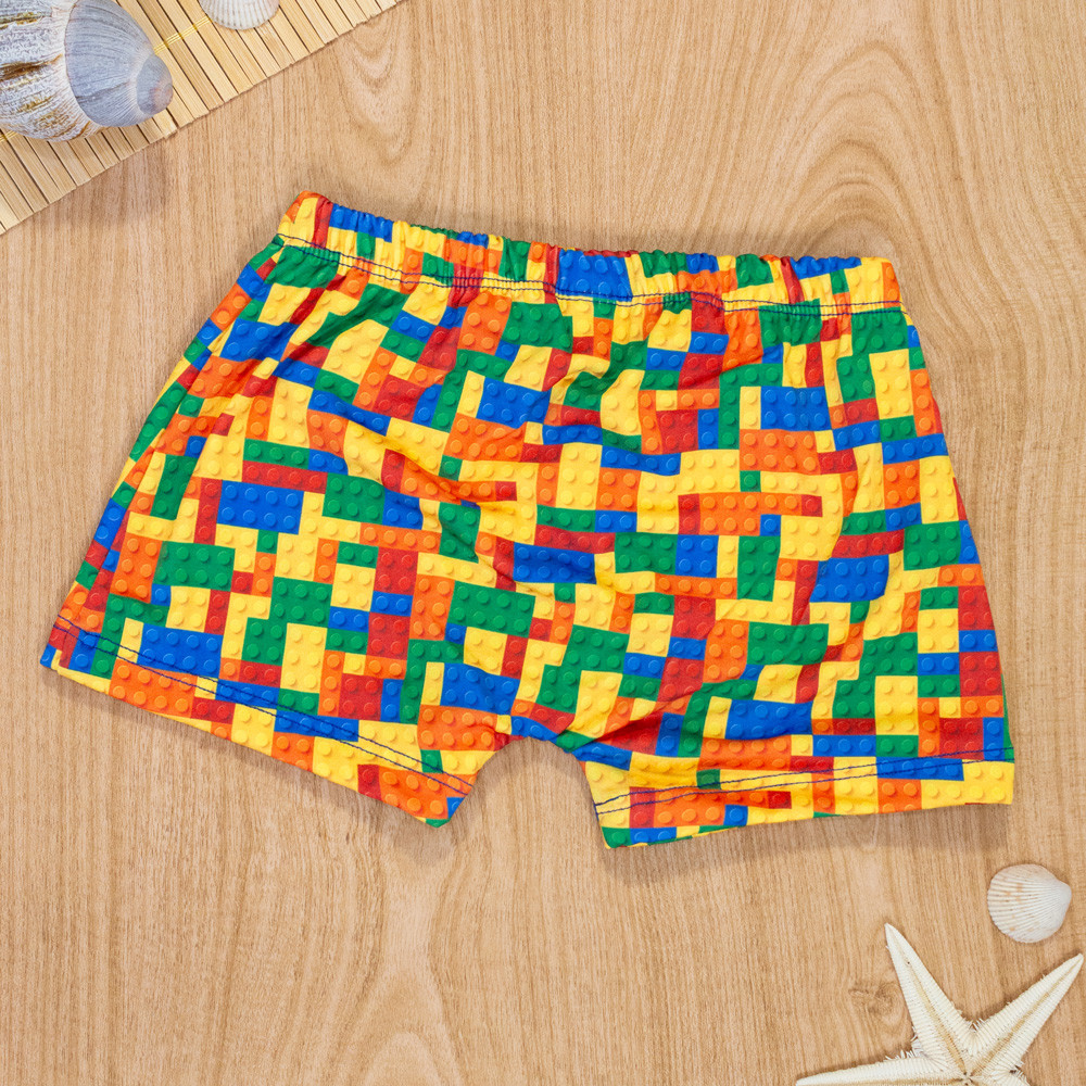 Sunga Infantil Boxer Lego Colorido Proteção UV e Conforto