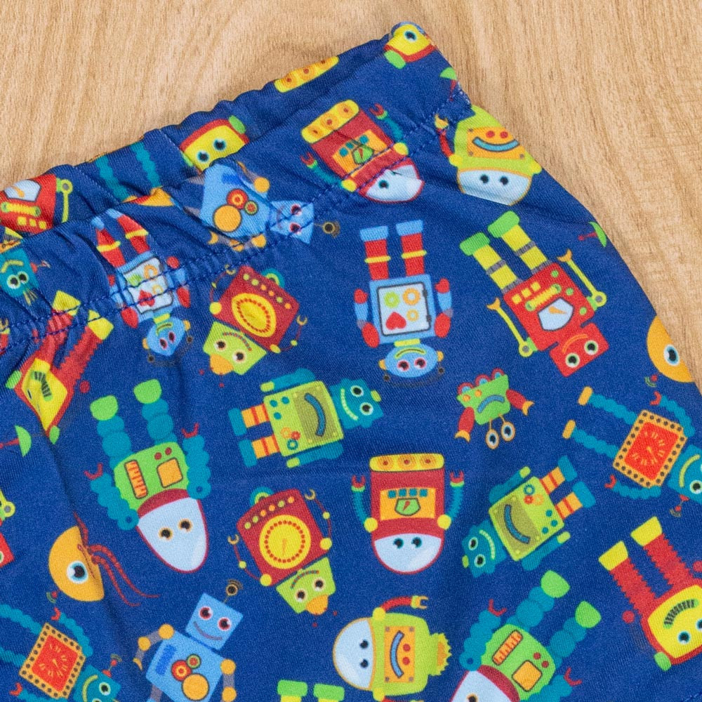Sunga Boxer Azul Robôs Alegres para Meninos Proteção UV