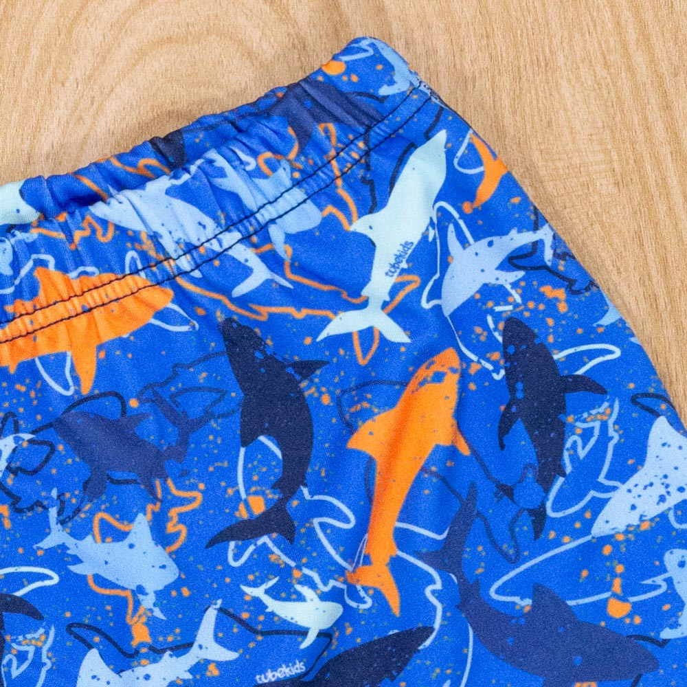 Sunga Infantil Boxer Shark Azul Proteção Solar