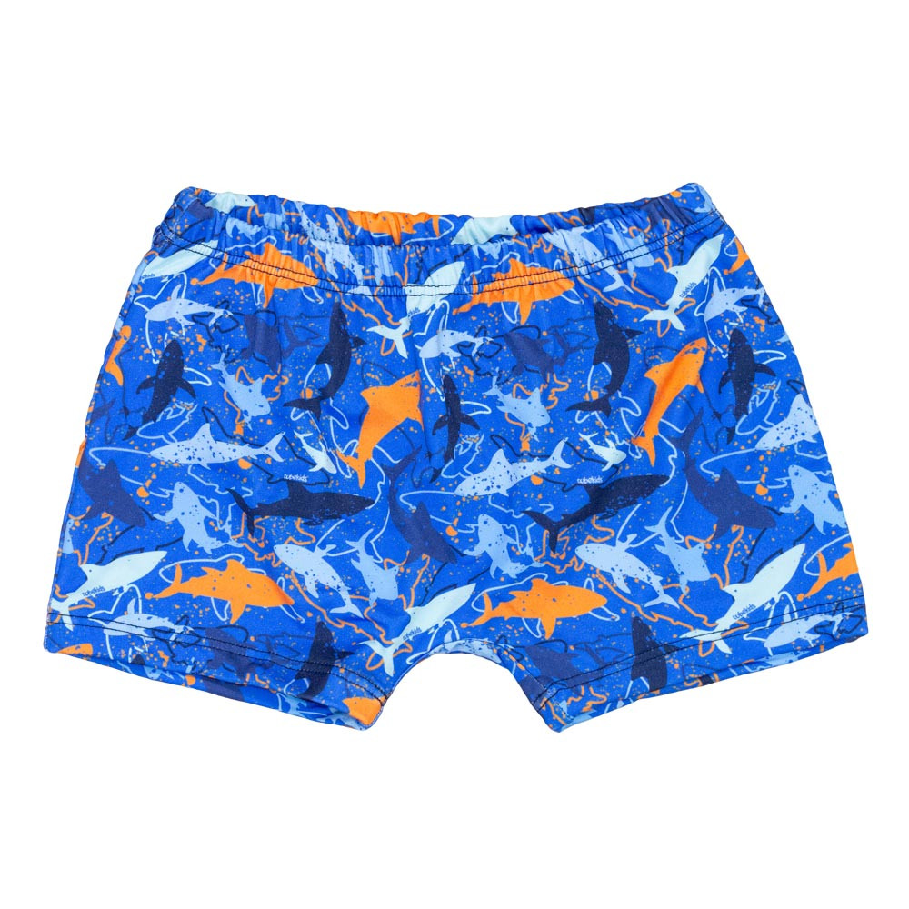 Sunga Infantil Boxer Shark Azul Proteção Solar